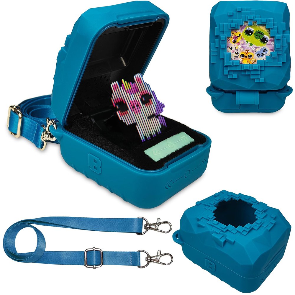 JCHPINE Silicone Cover Case for Bitzee Magicals Interactive Digital Pet and Case, Protective Skin Sleeve for Bitzee Magicals Virtual Electronic Pets Accessories (Blue)