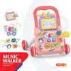 Sit to Stand Baby Learning Walker Toys with Activity Center, Early Learning Push Walker Walking Toys (Pink) view 2