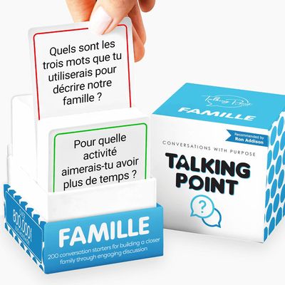 200 Family Conversation Cards - Famille en franais - Put Down The Phones & Connect with Family - Get to Know Each Other Better with Meaningful Talk - Great for Dinner Table & Road Trips - French
