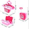 3-in-1 Kids Beauty Vanity Set  60cm Pink Makeup Suitcase with Mirror, Makeup Accessories, Music, Light Effects, and Jewelry  Best Gift for Girls, Portable Pretend Play Set for Ages 3+ view 3