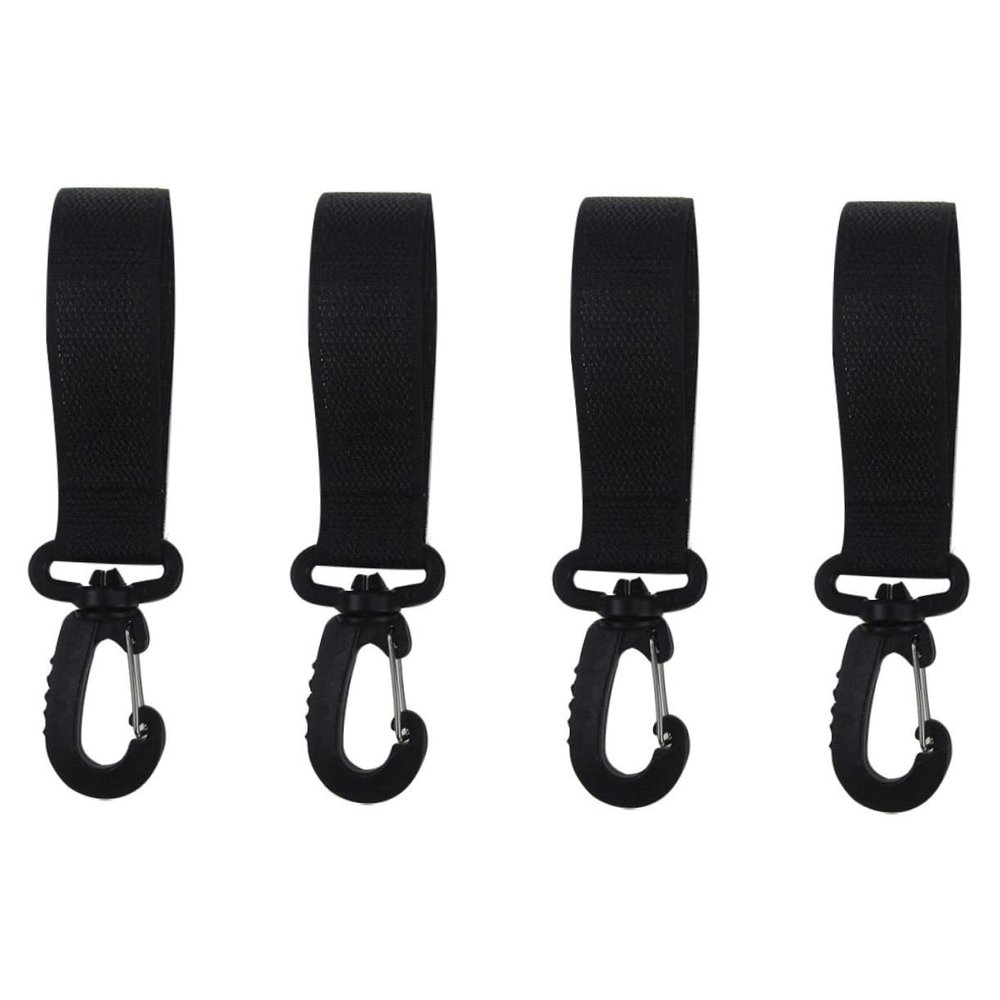 4pairs Rotation Stroller Hooks Heavy-Duty Hanger for Diaper Bags and Accessories Easy Install Strong Adhesive Practical Black Design for Parents