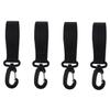 4pairs Rotation Stroller Hooks Heavy-Duty Hanger for Diaper Bags and Accessories Easy Install Strong Adhesive Practical Black Design for Parents view 1