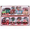 FUNOMOCYA 2pcs Wooden Christmas Train Ornaments Hand-Painted Desktop Decorations Unique Festive Train for Holiday Decor for Memorable Photo Props view 1