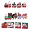 FUNOMOCYA 2pcs Wooden Christmas Train Ornaments Hand-Painted Desktop Decorations Unique Festive Train for Holiday Decor for Memorable Photo Props view 3