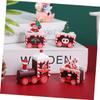 FUNOMOCYA 2pcs Wooden Christmas Train Ornaments Hand-Painted Desktop Decorations Unique Festive Train for Holiday Decor for Memorable Photo Props view 4