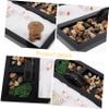 Abaodam Simulation Ocean Scene Zen Garden Decorative Miniature Landscape for Office Desk Black Garden Rakes for Meditation and Relaxation view 3