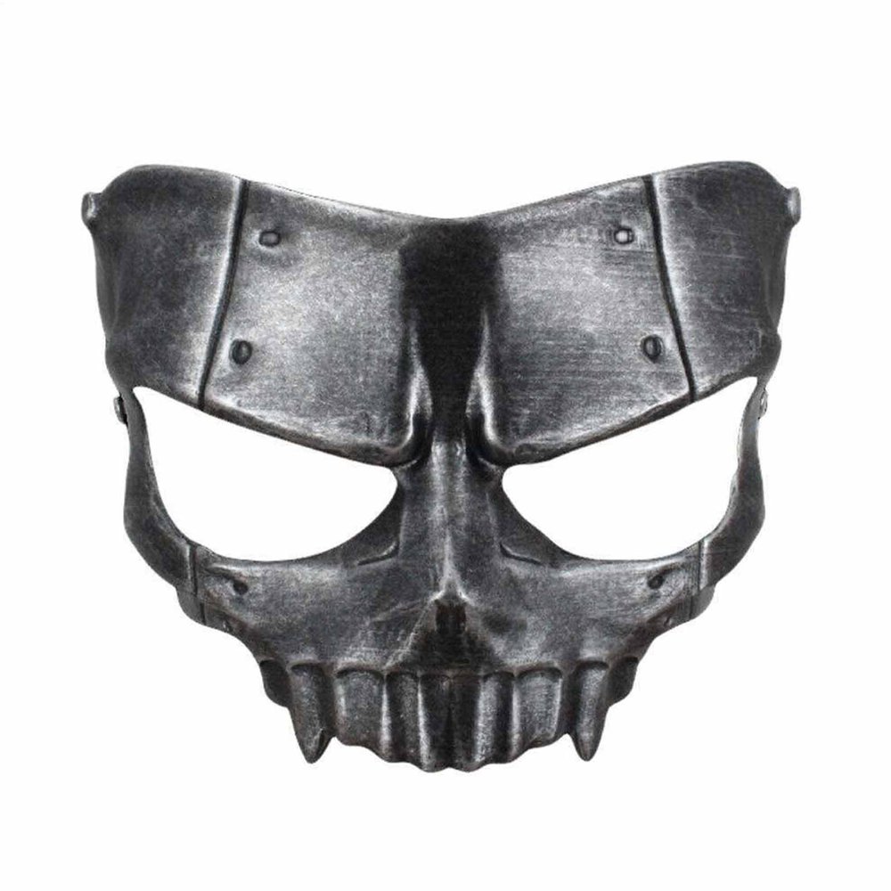 Amonkky Skull Face Resin Mask Halloween Role Playing Mask Halloween Make up Ball Costume Props. (Silver)