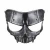 Amonkky Skull Face Resin Mask Halloween Role Playing Mask Halloween Make up Ball Costume Props. (Silver) view 1