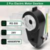2Pcs 24V Electric Motor Gearbox Powered for Kids Ride On Toys Car,555 24V 40000RPM Powered Wheels Motor Gearbox High Speed Engine RS555 Drive Engine Trax Upgrade Replacement Parts view 2