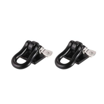 HLSONHENGM 2Pcs RC Car Metal Climbing Trailer Hook Buckle Winch Shackle for 1/10 Scale Track Truck D90 SCX10 Upgrade Spare Parts(Black)