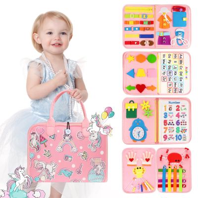 Petenjoy Busy Book for Toddlers 1-3 - Busy Board Montessori Toys for 1 Year Old Gifts Girl Toys Educational Learning Quiet Activity Books Toddler Valentines Day Gifts Easter One Year Travel Toy