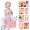 Petenjoy Busy Book for Toddlers 1-3 - Busy Board Montessori Toys for 1 Year Old Gifts Girl Toys Educational Learning Quiet Activity Books Toddler Valentines Day Gifts Easter One Year Travel Toy view 1