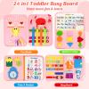 Petenjoy Busy Book for Toddlers 1-3 - Busy Board Montessori Toys for 1 Year Old Gifts Girl Toys Educational Learning Quiet Activity Books Toddler Valentines Day Gifts Easter One Year Travel Toy view 2