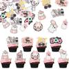 Gyufise 54Pcs Edible Halloween Cupcake Toppers - Wafer Paper 'A Baby Is Brewing' Cake Pick Decorations for Halloween Theme Baby Shower Party Cake Supplies - Pink view 1