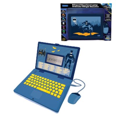 Lexibook, Batman, Bilingual Spanish/English Educational Computer, Toy for Children with 124 Activities, Writing, Maths, Logic, Music Activities and Games, Blue, JC598BATi2