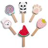Wooden Ice Cream Cart Toy Playset with Ice Cream Toys Pretend Play Food Truck Play Kitchen Accessories with Ice Lolly & Scoop & Menu Wooden Toys Gift for 3 4 5 6 7 8 Year Old Girls Boys view 2