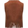 Sinleey Boys Girls Western Fringe Tassel Vest Baby Cowboy Sleeveless Waistcoat Halloween Fancy Party Costume Brown 0-3 Months view 2