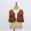 Sinleey Boys Girls Western Fringe Tassel Vest Baby Cowboy Sleeveless Waistcoat Halloween Fancy Party Costume Brown 0-3 Months view 3