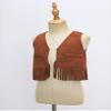 Sinleey Boys Girls Western Fringe Tassel Vest Baby Cowboy Sleeveless Waistcoat Halloween Fancy Party Costume Brown 0-3 Months view 4