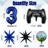 17pcs Video Game Themed Party Decorations, Number 13th Boys Birthday Party Supplies, Navy Blue Video Game Controller Mylar Foil Balloon, Video Game Party Decoration Supplies view 2