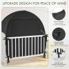 Crib Blackout Tent for Pack N Play, Pop Up Travel Crib Blackout Cover Canopy, Breathable Baby Sleep Pod with Safe Bottom Design, Blocks 70% Light view 4
