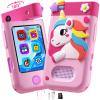 Kids Smart Phone Toys for Boys, Christmas Birthday Gifts for Girls Boys Ages 3-10, Touchscreen Toddler Learning Play Toy Phone with Rotating Camera, Game, Music Player, 8GB SD Card(Pink) view 1