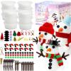 Rtisaeu 12 Pack Christmas Snowman Crafts for Kids, Build a Snowman Kit Indoor Decorations, DIY Snowman Kit Christmas Stocking Stuffers Gift Snowman Making Kit Toys for Activities Party Supplies view 1