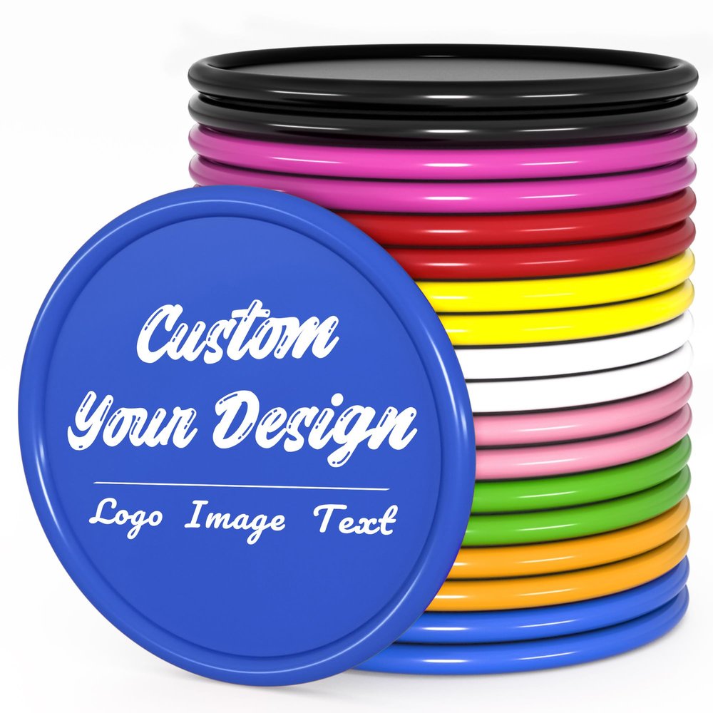 MANBATTLE 200-1000 Custom Poker Chips,Drink Token Chips Imprint Your Own Personal Logo, Text and Image for Bar, Party, Golf, Card Club, Promotion and Wedding Favors (Blue)