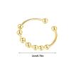 Anxiety Rings for Women, Fidget Ring Women, Women's Adjustable Stainless Steel Open Spinner Beads Rings, Anxiety Fidget Rings for Night Out, Dating, Party, Daily Wear, Work (Gold) view 2