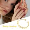 Anxiety Rings for Women, Fidget Ring Women, Women's Adjustable Stainless Steel Open Spinner Beads Rings, Anxiety Fidget Rings for Night Out, Dating, Party, Daily Wear, Work (Gold) view 4