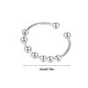 Anxiety Rings for Women, Fidget Ring Women, Women's Adjustable Stainless Steel Open Spinner Beads Rings, Anxiety Fidget Rings for Night Out, Dating, Party, Daily Wear, Work (Silver) view 2