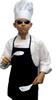 CHEFSKIN Kids Chef Set: 1 Jacket + 1 Hat + 1 Apron, Black, Size XXS-XXL (XS Fits Kids 3-4) view 1
