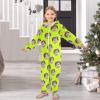 CHIFIGNO Personalized Unisex Onesie Kids with Face Photo Custom One Pieces Jumpsuits Halloween Cosplay Costume for Autumn Winter, Fluorescent Yellow, 13-14 Years view 4