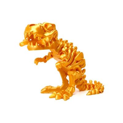 3D Printed Dragon Articulated Joints, 3D Printable Tyrannosaurus Rex, 3D Printed Dinosaur Fidget, 3D Printed Stegosaurus for Adults (Silk Gold)
