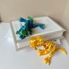 3D Printed Dragon Articulated Joints, 3D Printable Tyrannosaurus Rex, 3D Printed Dinosaur Fidget, 3D Printed Stegosaurus for Adults (Silk Gold) view 3