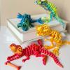 3D Printed Dragon Articulated Joints, 3D Printable Tyrannosaurus Rex, 3D Printed Dinosaur Fidget, 3D Printed Stegosaurus for Adults (Silk Gold) view 4