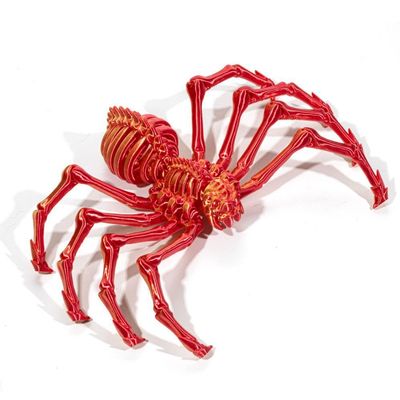 3D Printed Spider Fidget Toys, Articulated Fake Spider Figures Party Favors for Birthday Halloween Christmas, Stress Relief Desk Toys for Classroom Office Home (Black Red)