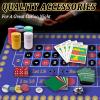 Poker Complete Set, 360 Chips, 8 Cards, Chip Rake, Felt, Roulette Wheel, 3 Dices, Casino Game Kit (Blue) view 4