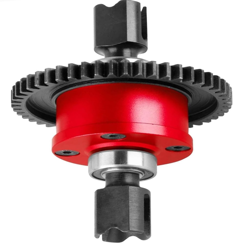 Aluminum 50T Center Differential for Arrma 1/7 Big Rock Felony Fireteam Infraction Mojave 6S BLX,1/8 Kraton Notorlous Outcast Talion TLR Tuned Typhon Typhon 6S BLX Upgrades Parts,# ARA311118 (Red)