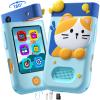 Kids Smart Phone Toys for Boys, Christmas Birthday Gifts for Girls Boys Ages 3-10, Touchscreen Toddler Learning Play Toy Phone with Rotating Camera, Game, Music Player, 8GB SD Card(Blue Cat) view 1