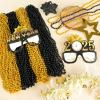 YAXINRUI 16 PCS Gold Black New Year Necklaces, New Year Bead Party Favors, Happy New Year Necklace, 33 Gold Black Beaded Necklaces for 2026 New Years Eve Christmas Halloween Festive Events view 3