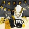 YAXINRUI 16 PCS Gold Black New Year Necklaces, New Year Bead Party Favors, Happy New Year Necklace, 33 Gold Black Beaded Necklaces for 2026 New Years Eve Christmas Halloween Festive Events view 4