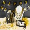 144 PCS Gold Black New Year Necklaces, New Year Eve Necklaces, 33'' Round Happy New Year Necklace Accessories, 2026 New Year Party Beads for New Year's Day, Halloween, Christmas, Carnival Party Favors view 3