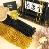144 PCS Gold Black New Year Necklaces, New Year Eve Necklaces, 33'' Round Happy New Year Necklace Accessories, 2026 New Year Party Beads for New Year's Day, Halloween, Christmas, Carnival Party Favors view 4