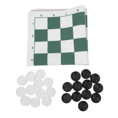 Jopwkuin Checkers Game, Checkers Board Game Safe Portable for Party for Adults (Green)