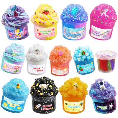 13 Pack Crunchy Slime kit,DIY Butter Slime,Stress Relief Toys,Craft Toy, for Girl and Boys Party Favors,Easter Basket Fillings