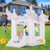 AKEYDIY White Bounce House, Outdoor Indoor Fun Bouncy House with Blower, Bouncy Castle Inflatable Bouncer Slide for Kids 3-8, 102" x 70" x 97", W/ 108 Air Balloon, Carrying Bag, Ground-Cloth, Patches view 1
