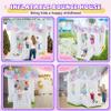 AKEYDIY White Bounce House, Outdoor Indoor Fun Bouncy House with Blower, Bouncy Castle Inflatable Bouncer Slide for Kids 3-8, 102" x 70" x 97", W/ 108 Air Balloon, Carrying Bag, Ground-Cloth, Patches view 2