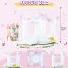 AKEYDIY White Bounce House, Outdoor Indoor Fun Bouncy House with Blower, Bouncy Castle Inflatable Bouncer Slide for Kids 3-8, 102" x 70" x 97", W/ 108 Air Balloon, Carrying Bag, Ground-Cloth, Patches view 3
