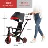 Winhope Kids Tricycle, 6 in 1 Baby's Tricycle Toddler Trike with Adjustable Push Handle, Reversible Seat and Canopy, Baby Stroller for 1-6 Year Olds, Suitable for Outdoor Activities(Red) view 2